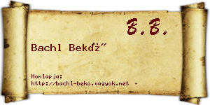 Bachl Bekő névjegykártya